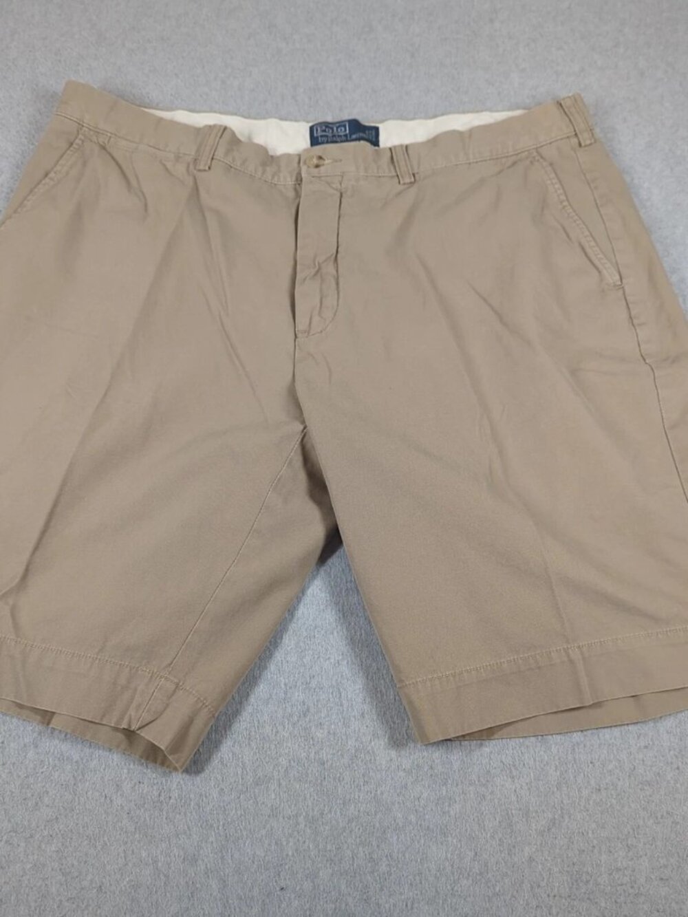 Polo Ralph Lauren Shorts Men's 40 Tan Flat Front Preppy Chino 10" Inseam